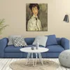 Handcrafted Wall Art Canvas Woman with A Black Tie Amedeo Modigliani Painting Portrait Artwork Modern Hotel Decor