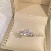 Klusterringar 925 Sterling Silver Natural Diamond Ring Kvinnor Fina Anillos de Wedding Bands Origin Anel Gemstone Box For Women