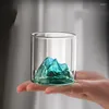 Vinglasfärgade 3D Fuji Mountain Water Glass Mug Japanese Whisky Cup Whisky Cups Vackra Tea Mugs Drinkware