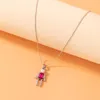 Pendant Necklaces Lovely Robot Necklace For Women Luxury Rhinestone Pearl Clavicle Chain Party Jewelry Wholesale Collar 21956