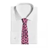 Neck Ties Polyester Silk 8cm Tie For Men Pink Leopard Print Neck Animal Slim Mens Necktie Personality Cravate Wedding Accessories Ties 230717