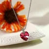 Hänghalsband NL-00324 2023 i trendande kvinnor smycken tillbehör hjärtkristall halsband brudtären gåva dropp grossistbulk