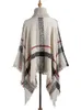 Women's Sweaters Fitshinling Bohemian Fringe Poncho Women Sweater Oversized Turtleneck Jumper Knitwear Holiday Vintage Cape Batwing Sleeve Ponczo L230718