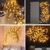 Garden Decorations Flexible DIY Willow Vine with Lights 144 72 LEDs Home Decor for Living Room Walls Bedroom Fireplace Party Luminous Branch 230717