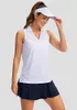 lu Women Sleeveless Polo Golf Shirts Tennis Athletic Slim Fitting top Quick Dry Neck with Collar Tank Tops