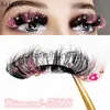 Faux Cils Asiteo 20MM Faux Vison Couleur Diamant Papillon Fleur Cils Fluffy Wispy Épais Bleu Rose Rouge En Vrac Faux Cils J230717