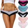 5pcs Set Cotton Panties Womens Underwear Sexy Lace Cute Bow Female Underpants Briefs Solid Color Soft Lingerie S-xxl Design2504