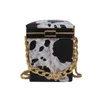 Women's bags with niche design 2022 Korean version fashionable cow pattern mesh red chain box bag trend 230718