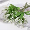 100st/Lot Party Props Artificial Lily of the Valley Faux Flowers Wind Chime Orchid Wedding Bouquet May Flower For Home Garden Wedding Party Decor 2237