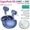 سماعات سماعات الأذن أفضل رقاقة BES Superpods V75 V95 Pro 30 3 2 Enc ANC ANC TWS Wireless Phone Noise Cancel Bluetooth 53 سماعات الرأس 1562M أذن X0718