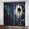 Curtain Soccer Balls Football Window Thin Shading 2 Panels Door Room Drape For Kitchen Living Bedroom Decoration