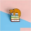 Pins Brooches Yellow Cartoon Sleep Dog Enamel Pins For Women Love Book Badge Cute Animal Lapel Shirt Hat Backpack Pin Jewelry Gift Dhwrf