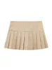 Women's Shorts 2023 Spring Casual Fashion Unique High Waist Versatile Wide Pleated Solid Color Pant Skirt Mujer