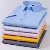 Men's Dress Shirts In Shirt Plus Size Summer Short Sleeve For Men Slim Fit Formal Office Solid Clothes White Designer Plain