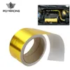 PQY RACING – 2 x 5 Meter Aluminium-verstärktes Klebeband mit selbstklebender Rückseite, hitzeschildbeständig, Ansaugband, Gold, Silber, PQY1613261W