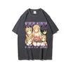 Herren T-Shirts Sword Art Online Shirt Vintage Graphic Tee Übergroße Baumwolle Kurzarm T-Shirts Washed Streetwear Harajuku