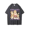 メンズTシャツソードアートオンラインシャツヴィンテージグラフィックティー特大のコットンショートスリーブTシャツ洗浄されたストリートウェアハラジュク