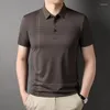 Мужская полосатая летняя летняя футболка для летней одежды для мужчин для мужчин. Деловая контрастная мода Универсальная половая футболка S6034