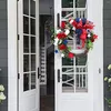 Decorative Flowers Exquisite Independence Day Wreath A Red Blue And Green Combination Decoration Suitable For Door Summer Foam Ring