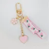 Keychains Korean Style Keychain Heart And Flower Pendant Cute Knitted Sling Woman's Uitable For The Bag Charm Accessories