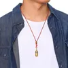 Anhänger Halsketten Leere Form Halskette Für Männer Memorial Gravierte Buddhismus Mantra Sanskrit Öffnende Religiöse Schmuck