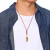 Pendant Necklaces Empty Shape Necklace For Men Memorial Engraved Buddhism Mantra Sanskrit Openable Religious Jewelry