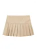 Women's Shorts 2023 Spring Casual Fashion Unique High Waist Versatile Wide Pleated Solid Color Pant Skirt Mujer