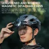 오토바이 헬멧 남성 남성 여성 자전거 헬멧과 함께 미등 고글 선 바이저 렌즈 자전거로드 자전거 e- 자전거