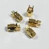 100pcs Gold Brass SMA male plug solder for PCB clip edge mount RF connectors3034