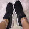 Dress Shoes New Women Ankle Shoes Ladies Bling Flats Woman Fashion Loafers Crystal Womens Sneakers Casual Slip on Mesh Tennis Shoes L230717