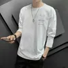 T-shirt da uomo Primavera Autunno Moda Trend Lettera Stampa T-shirt Uomo Manica lunga Allentato Casual Top Uomo Hip Hop All Match Y2K Uomo Street Wear 230718