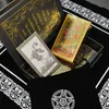 Attività di giochi all'aperto Mazzo di tarocchi in lamina d'oro eccellente con guida in scatola flip Carte di divinazione impermeabili in plastica per giochi da tavolo 230717