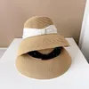 Chapeaux à bord large du canton de mode japonais Hat de paille pour femmes Summer Soleil Soleil extérieur seau de luxe de haute qualité