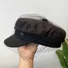 Newsboy Hats British Retro Navy Hat Ladies Stage Sexy Mesh Octogonal Cap 2021 New Best-seller European and American Fashion Wild Beret HKD230718