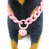 犬の首輪と猫のペットのネックレスベルと調整可能なキャンディーカラーチェーンパーソナライズマルPO小道具安全用品