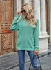 Kvinnors tröjor Fitshinling V Neck Casual Women Pulovers Sweaters Boho Holiday Knitwear Sweater Oversize Long Sleeve Solid Jumper Top Winter New L230718