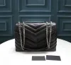 Top Quality Designer LOULOU Bag Woman Purse Large Shoulder Chains Crossbody Clutch Bags Women Calfskin Leather Grosgrain Lining Totes Lady Wallet