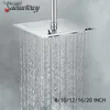 Ultrathin Free Shipping Bathroom Accessories Slim 8 " 10" 12 " 16" 20 "Square 304 Stainless Steel Rain Shower Chrome L230620