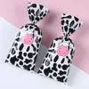 Presentförpackning 25/50st Cow Print Treat Bags Cookies Candy Plastic Goodie Storage Farm Animal Party Favor For Birthday Supplies