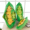 Plush Cushions 1pc Pea pod plush toy cute bean pea shape sleeping creative holiday gift can be cleaned disassembled filled plant R230718