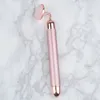 Face Care Devices Pink Rose Quartz Electric Face Massager Roller Natural Jade Skincare Massage for Face Neck Body Beauty Lift Slimming Tool 230717