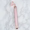 Ansiktsvårdsapparater Pink Rose Quartz Electric Face Massager Roller Natural Jade Skincare Massage For Face Neck Body Beauty Lift Slimming Tool 230717