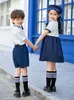 Ocasiões especiais Junior Role Play Navy Sprint School Uniforme Summer British Academy Style Graduate Po Shirt Summer Dress Kindergarten Uniforme 230717