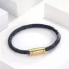 Donna uomo bracciale braccialette braccialetti moda gioielli unisex dimensioni fibbia magnetica di alta qualità oro con gioielleria in pelle221k