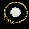 Brev designad kuba halsbandskedja choker för unisex älskare tjock kedja armband retro silverkedja kvinnor män par charm designer smycken cgs12 --03