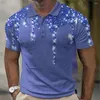 Мужская модная рубашка Polos Polo 3d Diamond Print Casual с короткими рукавами.