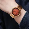 Нарученные часы Zebrawood деревянные мужские кварцевые кварцевые кожаные наручные часы красные секунды простые 12 часов масштаб набрать натуральные модные часы