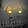 Gartendekorationen Mond Sonne Lichterkette im Freien Metall Solar Wasserdicht Dekor Retro Lampe für Tisch im Freien Terrasse Rasen Hof 230717