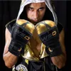 Protective Gear HIGH Quality Adults Women/Men Boxing Gloves Leather MMA Muay Thai Boxe De Luva Mitts Sanda Equipments8 10 12 6OZ HKD230718