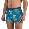 Underbyxor män blå tropisk akvarell ananasboxare trosor shorts trosor mjuka underkläder manlig humor s-xxl